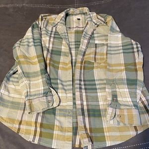 Green plaid flannel shirt